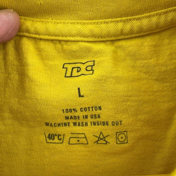 TDE Yellow "The House Is Burning" T-Shirt L 100% Cotton Made In USA 4874 - Picture 3 of 8